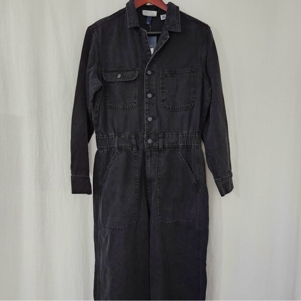 Universal Thread Washed Black Denim Jumpsuit - image 4